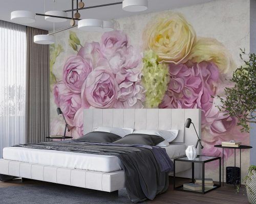 3D Peony Flower Wallpaper Mural A10012300 BEDROOM