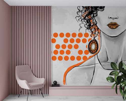 The Fashionable girl living room wallpaper mural A10024000