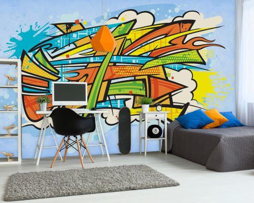 Abstract stripes boy room wallpaper mural A10025400