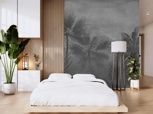 Vague palm jungle bedroom wallpaper mural A10026500