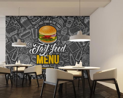 Everyday burger fast food restaurant wallpaper mural A10028000