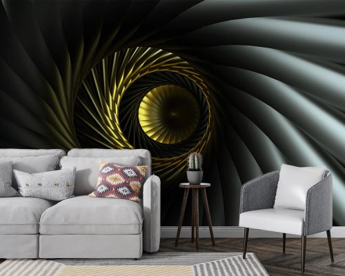 The metal worm tunnel living room wallpaper mural A10033000