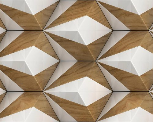 Abstract hexagonal pyramid wallpaper mural A10037400