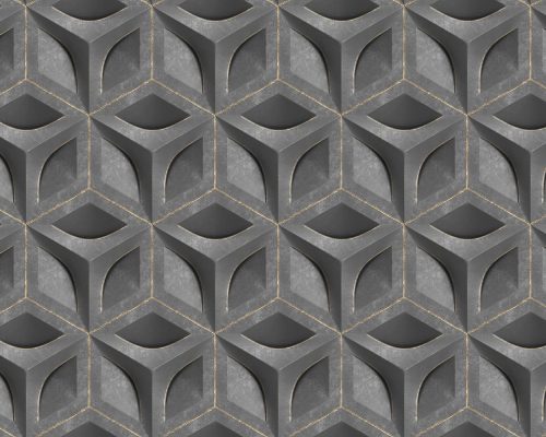 Abstract hexagonal gray wallpaper mural A10038700