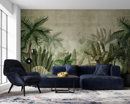 Tropical forest, banana, palm living room wallpaper mural A10045800