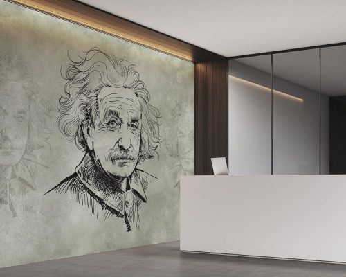 Portrait of Albert Einstein office wallpaper mural A10049000