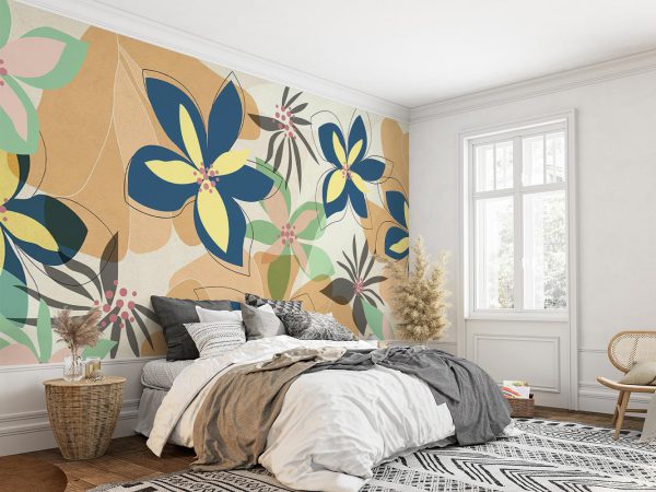Multicolored Flowers Wallpaper Mural A12112400
