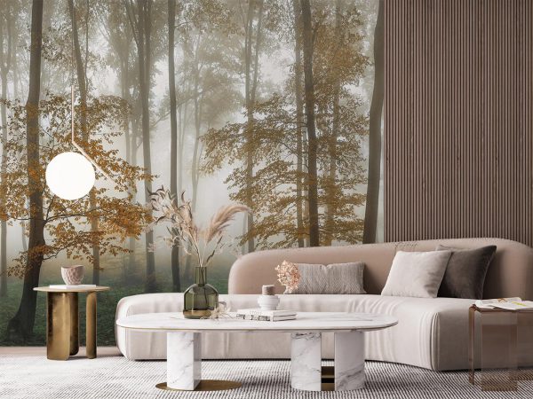 Foggy Autumn Jungle Wallpaper Mural A10052500 for living room