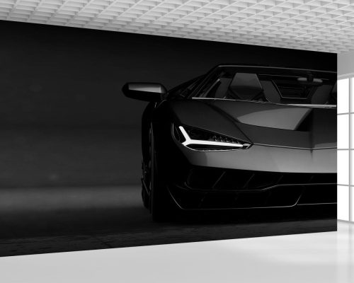 Lamborghini Hyper Car in Black and White Wallpaper Mural A10053600