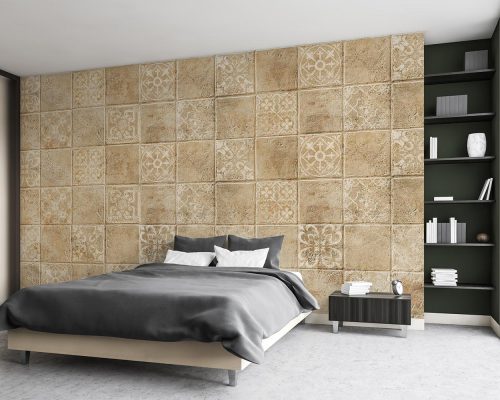 Traditional Stone Tile Wallpaper Mural A10056500 suitable for bed room