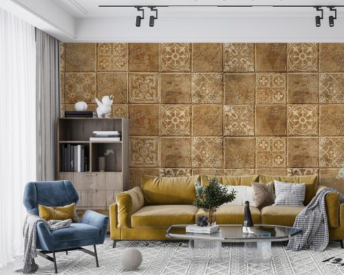 Traditional Stone Tile Wallpaper Mural A10056510 living room