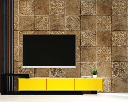 Traditional Stone Tile Wallpaper Mural A10056510 for TV behind