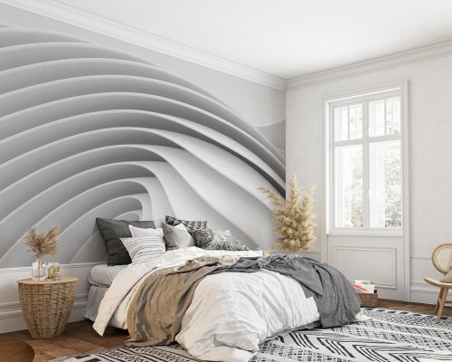 3D Abstract White Waves Wallpaper Mural A10057300 bedroom