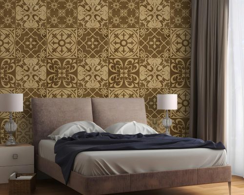 Cream Traditional Tile Wallpaper Mural A10057510 bedroom