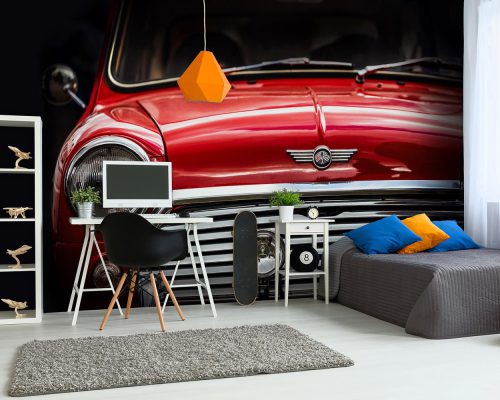 Red Classic Mini Cooper Wallpaper Mural A10060600 for boy room