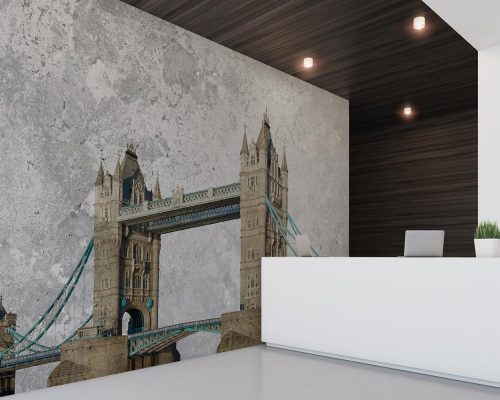 Gray Tower Bridge of England Wallpaper Mural A10061610 for office