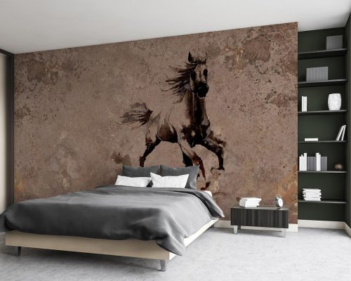 Patina Horse in a Cream Background Wallpaper Mural A10061710 for bedroom