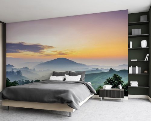 Landscape of a Lush Mountain At Sunset Wallpaper Mural A10112300 for bedroom