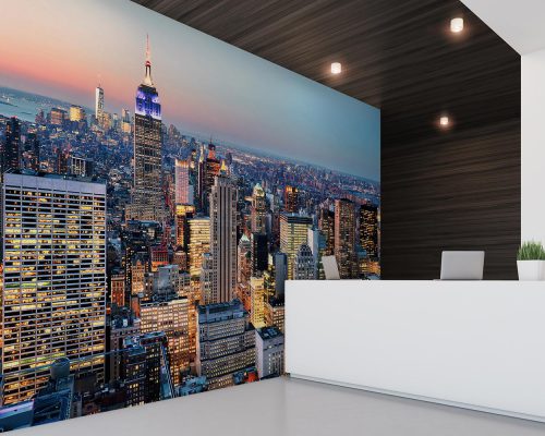 New York City at Sunset Wallpaper Mural A10113300 for office