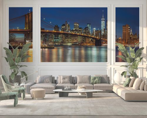 Brooklyn Bridge and New York City Skyline Wallpaper Mural A10113400 for living room