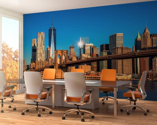 Brooklyn Bridge and New York City Skyline Wallpaper Mural A10113900 for office