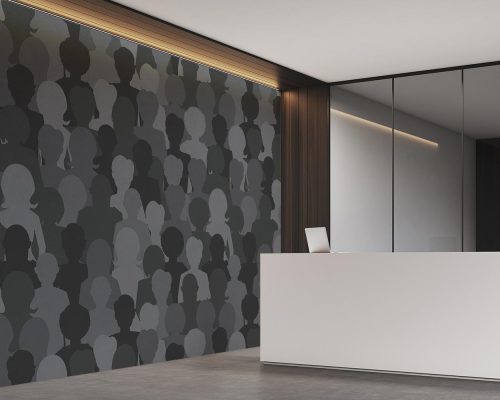 Gray and Black People Wallpaper Mural A10119900 for office