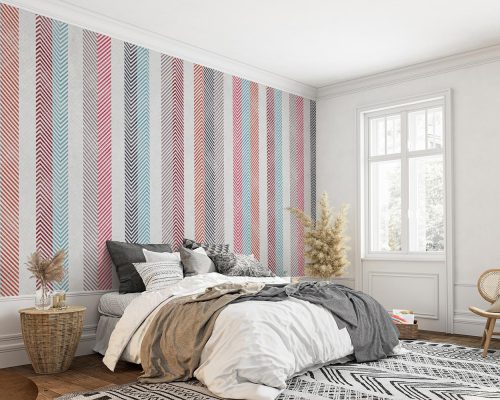 Colorful Chevron Stripes Wallpaper Mural A10129400 for bedroom