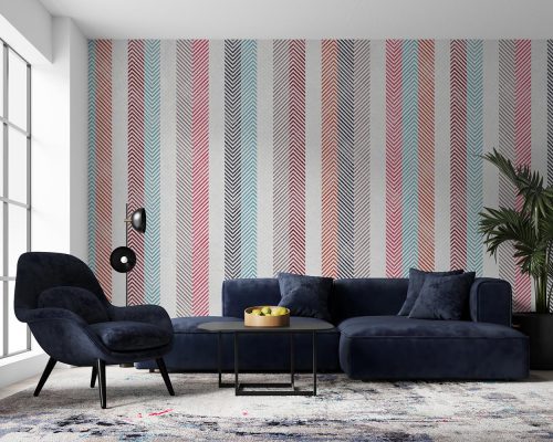 Colorful Chevron Stripes Wallpaper Mural A10129400 for living room