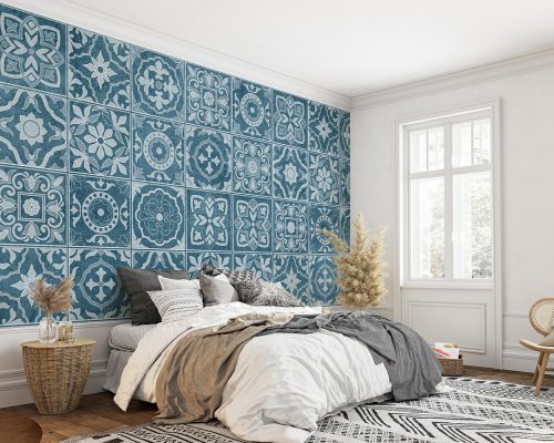 Blue Traditional Tiles Wallpaper Mural A10136800 for bedroom