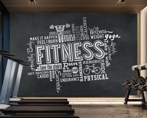 Black Fitness Wallpaper Mural A10137400 for gym