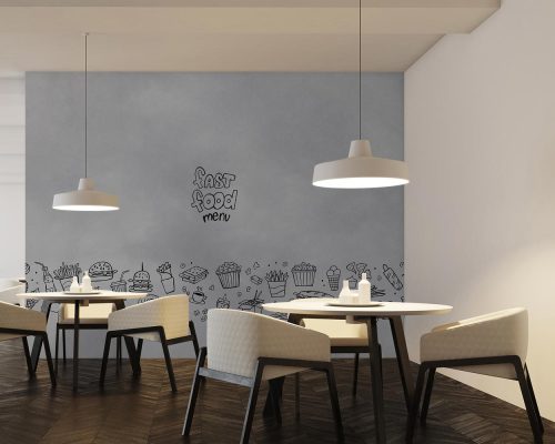 Gray Fast Food Wallpaper Mural A10157600 for fast food