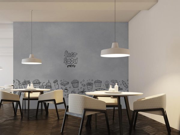 Gray Fast Food Wallpaper Mural A10157600 for fast food