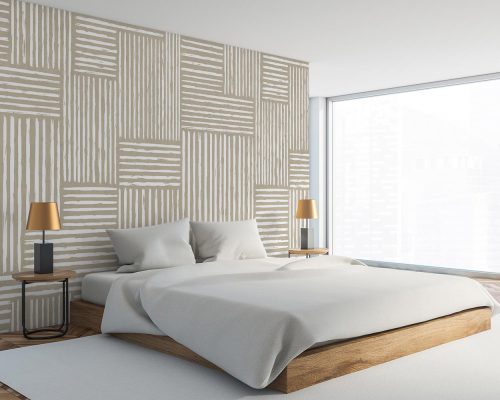 Cream Abstract Lines Wallpaper Mural A10164900 for bedroom