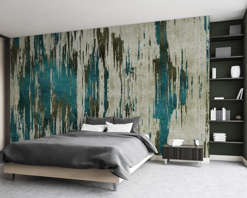 Cream and Blue Patina Wallpaper Mural A10166900 for bedroom