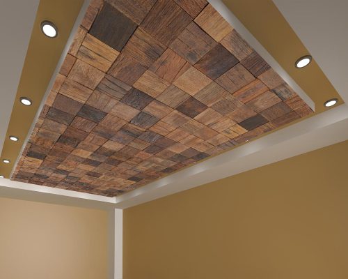 Brown Wooden Blocks Wallpaper Mural A10170200 for ceiling