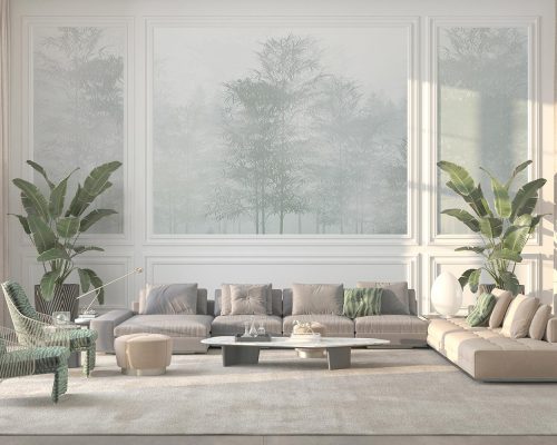 Gray Forest in Mist Wallpaper Mural A10172200 for living room