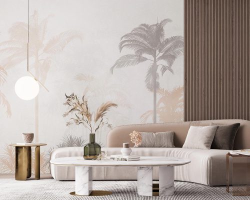 Palm Forest in Gray and Cream Wallpaper Mural A10172700 for living room
