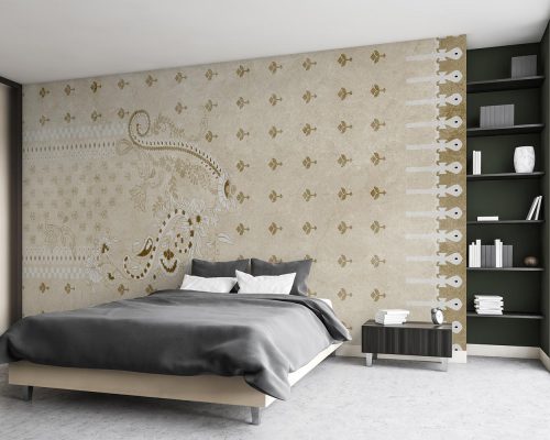Cream Traditional Pattern Wallpaper Mural A10173900 for bedroom