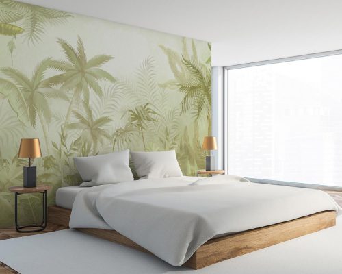 Cream Tropical Jungle Wallpaper Mural A10175500 for bedroom