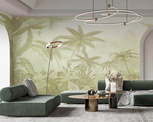 Cream Tropical Jungle Wallpaper Mural A10175500 for living room