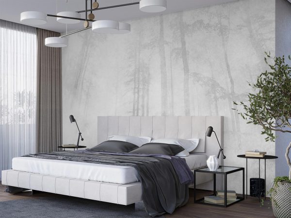 Soft Gray Forest Wallpaper Mural A10177400 for bedroom