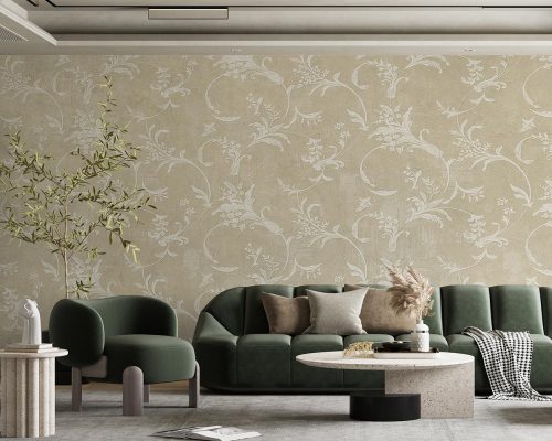 Cream Classic Floral Wallpaper Mural A10179600 for living room