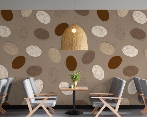 Coffee Beans in Cream Background Wallpaper Mural A10182000 for coffee shop