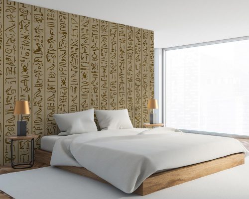 Cream Ancient Egyptian Hieroglyphic Wallpaper Mural A10185200 for bedroom