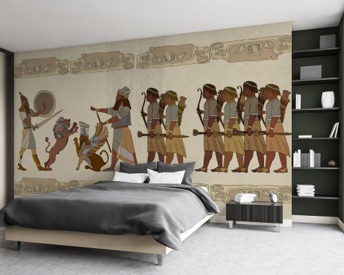 Cream Ancient Sumerian Culture Wallpaper Mural A10192000 for bedroom