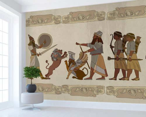 Cream Ancient Sumerian Culture Wallpaper Mural A10192000