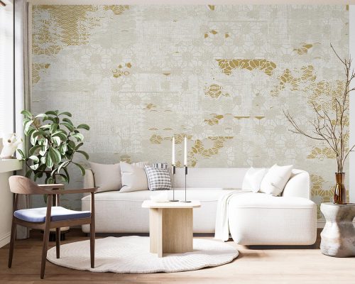 Cream and Gray Patina Wallpaper Mural A10237500 for living room