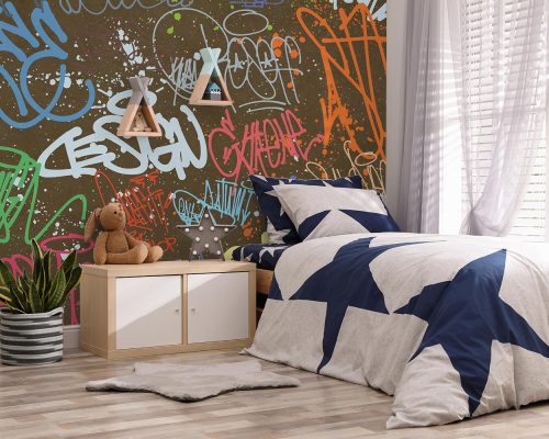 Colorful Graffiti Wallpaper Mural A10255400 for boy room