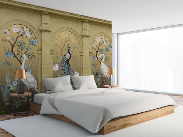 Birds and Flower Trees Wallpaper Mural A10270900 for bedroom