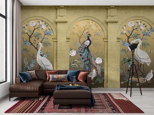 Birds and Flower Trees Wallpaper Mural A10270900 for living room